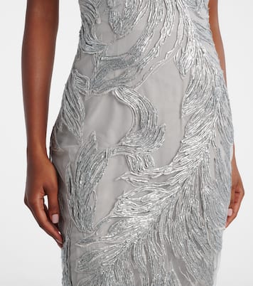 Embroidered silk tulle gown | Monique Lhuillier