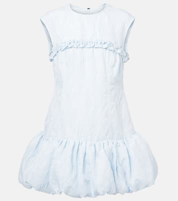 Abito corto in jacquard con volant  | Ganni