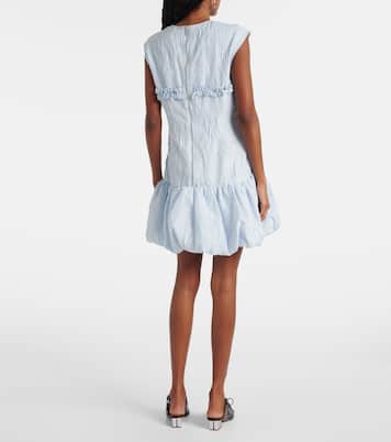 Abito corto in jacquard con volant  | Ganni