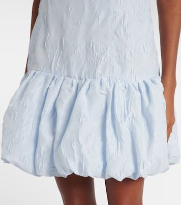 Abito corto in jacquard con volant  | Ganni