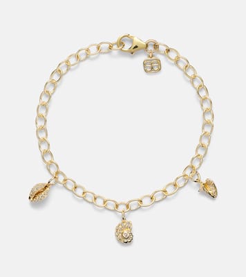 Pulsera con colgante de oro de 14 ct con diamantes | Sydney Evan