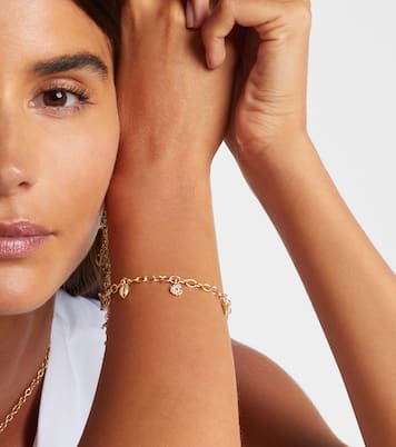 Pulsera con colgante de oro de 14 ct con diamantes | Sydney Evan
