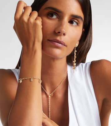 Pulsera con colgante de oro de 14 ct con diamantes | Sydney Evan