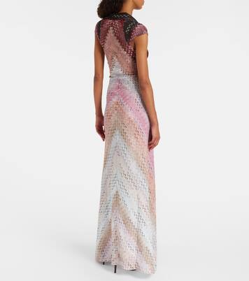 Zigzag jacquard lamé midi dress | Missoni