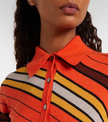 Ribbed-knit striped wool polo shirt | Acne Studios