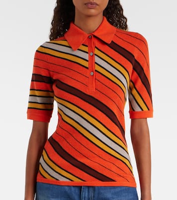 Ribbed-knit striped wool polo shirt | Acne Studios