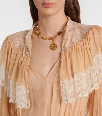 Lace-trimmed silk blouse | Chloé