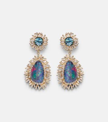 18kt gold drop earrings with gemstones | Suzanne Kalan