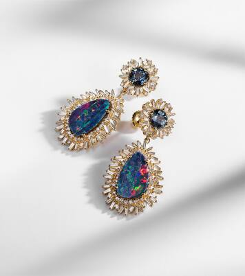 18kt gold drop earrings with gemstones | Suzanne Kalan
