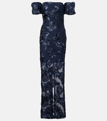 Floral-appliqué mesh gown | Rotate