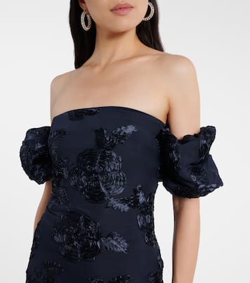 Floral-appliqué mesh gown | Rotate