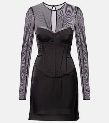 Minikleid aus Satin mit Mesh | Rotate