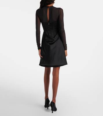 Minikleid aus Satin mit Mesh | Rotate