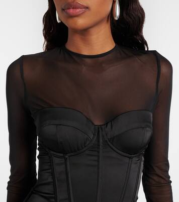 Minikleid aus Satin mit Mesh | Rotate