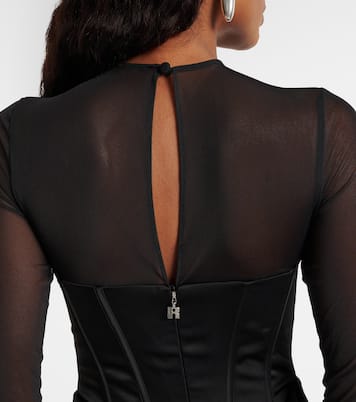 Minikleid aus Satin mit Mesh | Rotate