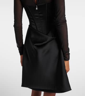 Minikleid aus Satin mit Mesh | Rotate