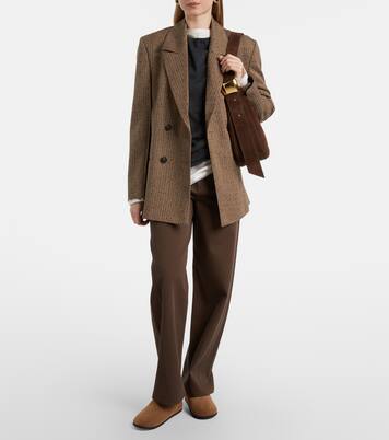 Big Bootie shearling-trimmed suede slip-on shoes | Christen