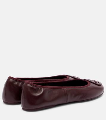 Reva Travel leather ballet flats | Tory Burch