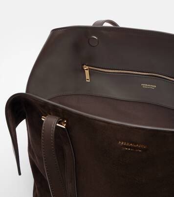 Scarf Large suede tote bag | Ferragamo