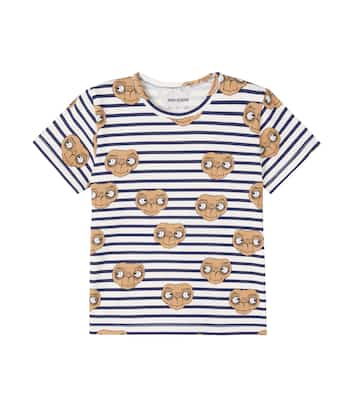 x E.T. striped cotton-blend jersey T-shirt | Mini Rodini