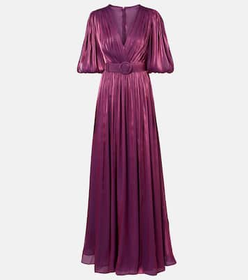 Brennie belted georgette gown | Costarellos