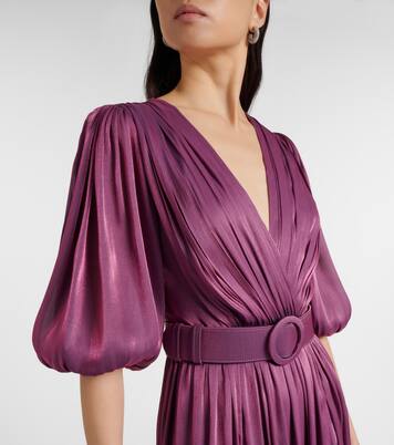 Brennie belted georgette gown | Costarellos