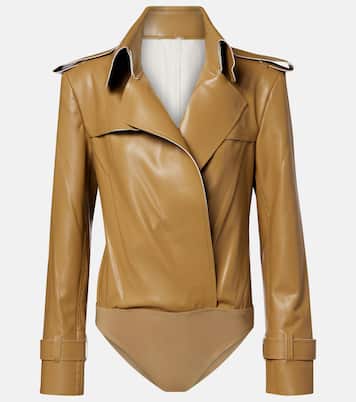 Double-breasted PU bodysuit | Norma Kamali