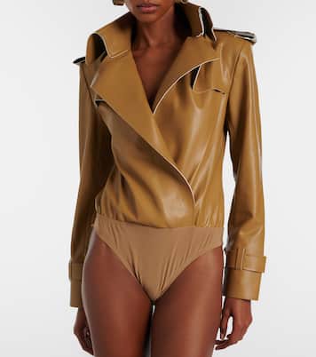 Double-breasted PU bodysuit | Norma Kamali