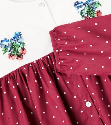 Abito Muna in cotone con paillettes a pois | Konges Sløjd