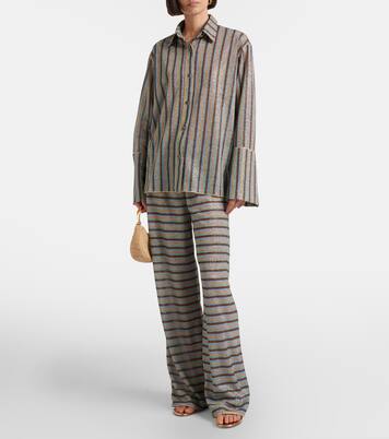 Lumière striped straight pants | Oséree