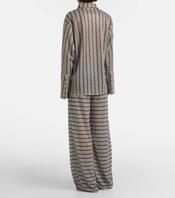 Lumière striped straight pants | Oséree