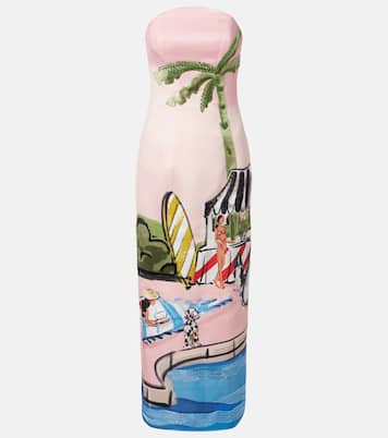 Vestido corsé Ava estampado con cuentas | Leo Lin