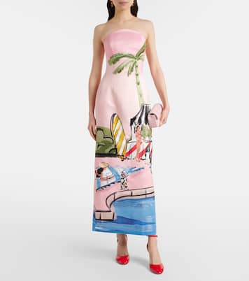 Vestido corsé Ava estampado con cuentas | Leo Lin