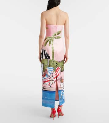 Vestido corsé Ava estampado con cuentas | Leo Lin