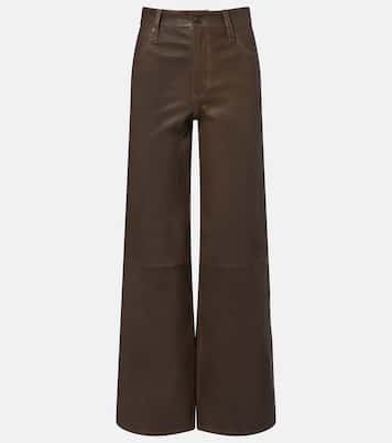 Le Slim Palazzo leather wide-leg pants | Frame