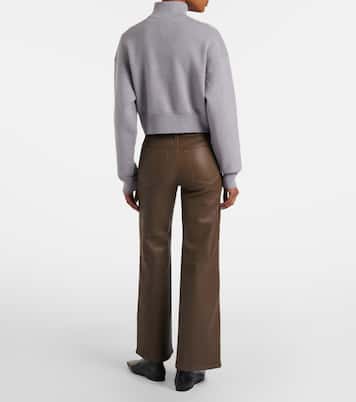 Le Slim Palazzo leather wide-leg pants | Frame