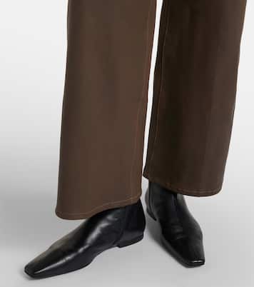 Le Slim Palazzo leather wide-leg pants | Frame