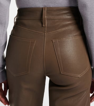 Le Slim Palazzo leather wide-leg pants | Frame