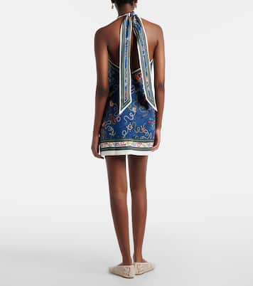 Cove printed halterneck linen minidress | Alémais