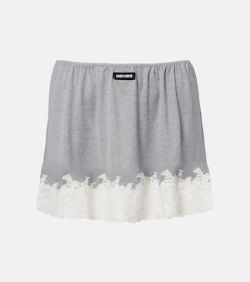 Lace-trimmed silk miniskirt | Miu Miu