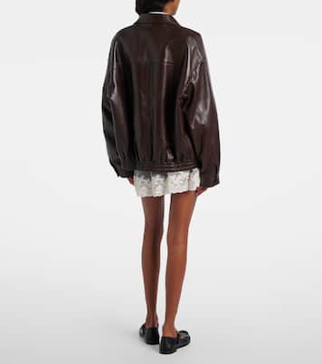 Lace-trimmed silk miniskirt | Miu Miu