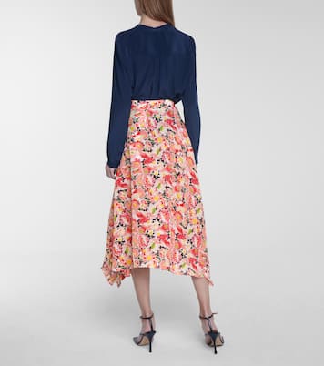 Robe midi Ashlyn en soie à fleurs | Stella McCartney