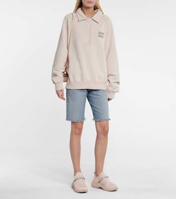 Slip-on in maglia con cristalli | Miu Miu