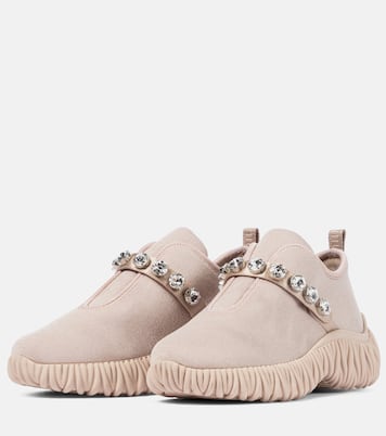 Slip-on in maglia con cristalli | Miu Miu