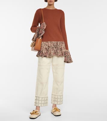 Jersey de lana y algodón acanalado | JW Anderson