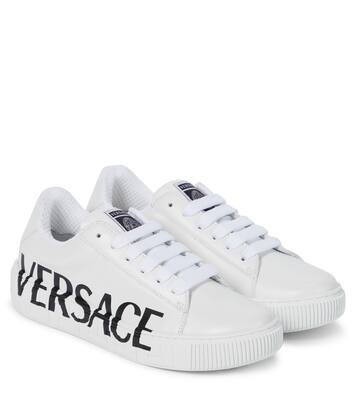 Sneakers in pelle con logo | Versace Kids