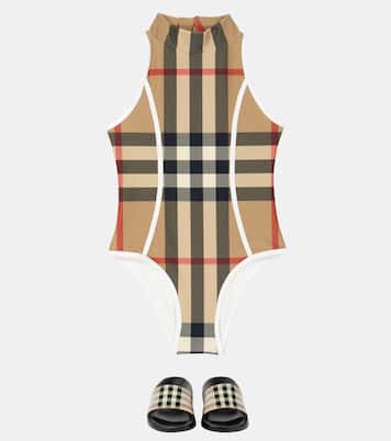 Burberry Vintage Check Pattern Swimsuit | Neutrals | FARFETCH