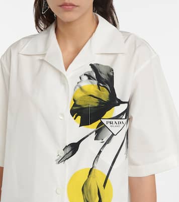 Chemise en coton à fleurs | Prada