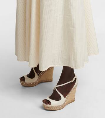 Dakota 120 leather espadrille wedges in white - Jimmy Choo | Mytheresa