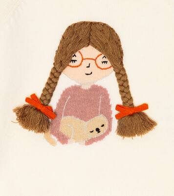 Pullover in lana vergine con ricamo | Il Gufo